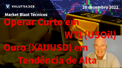 JPY sobe. Operar Curto em WTI (USOil). Ouro (XAUUSD) em Tendência de Alta