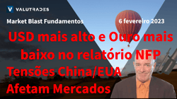 USD mais alto e ouro mais baixo no relatório NFP. Tensões China/EUA Afetam Mercados.